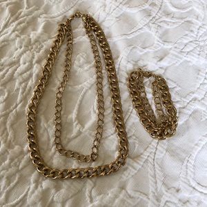 Stella & Dot chain necklace + link/bracelet.
